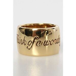 Disney Couture Think of a Wonderful Thought Gold Plated Ring Size 6 Peter Pan